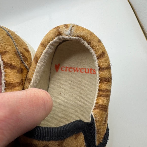 Crewcuts Toddler Size 9 Girls Brown Tan Slip-On Sneakers Leopard Cheetah Print - Picture 8 of 9
